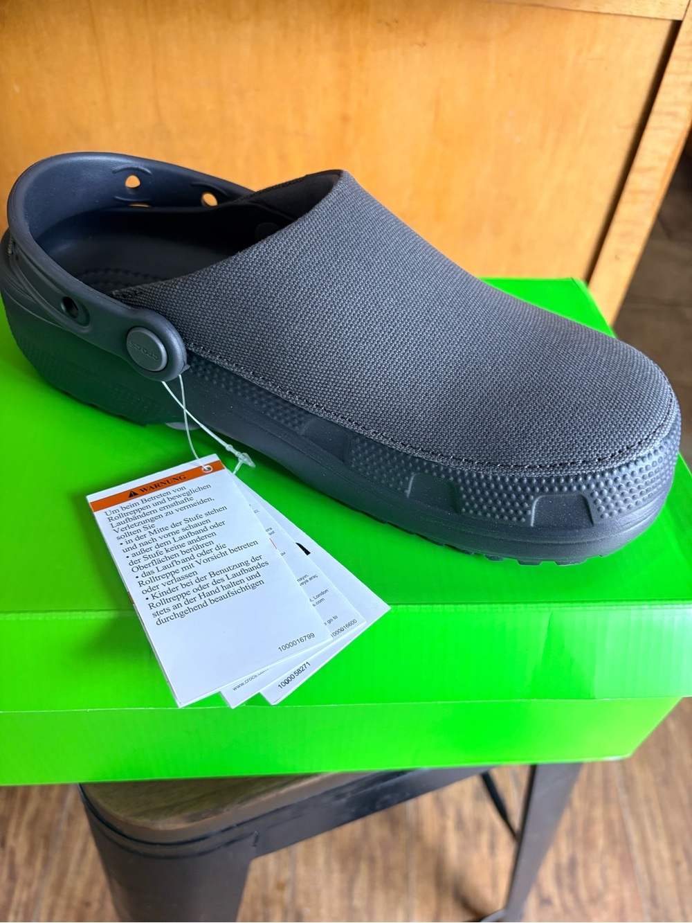 CROCS Kids  Canvas-Look Clog in Charcoal Gray